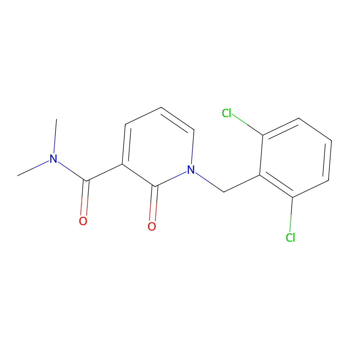 1-(2,6-dichlorobenzyl)-N,N-dimethyl-2-oxo-1,2-dihydro-3-pyridinecarboxamide molecular structure, CAS 338754-52-2