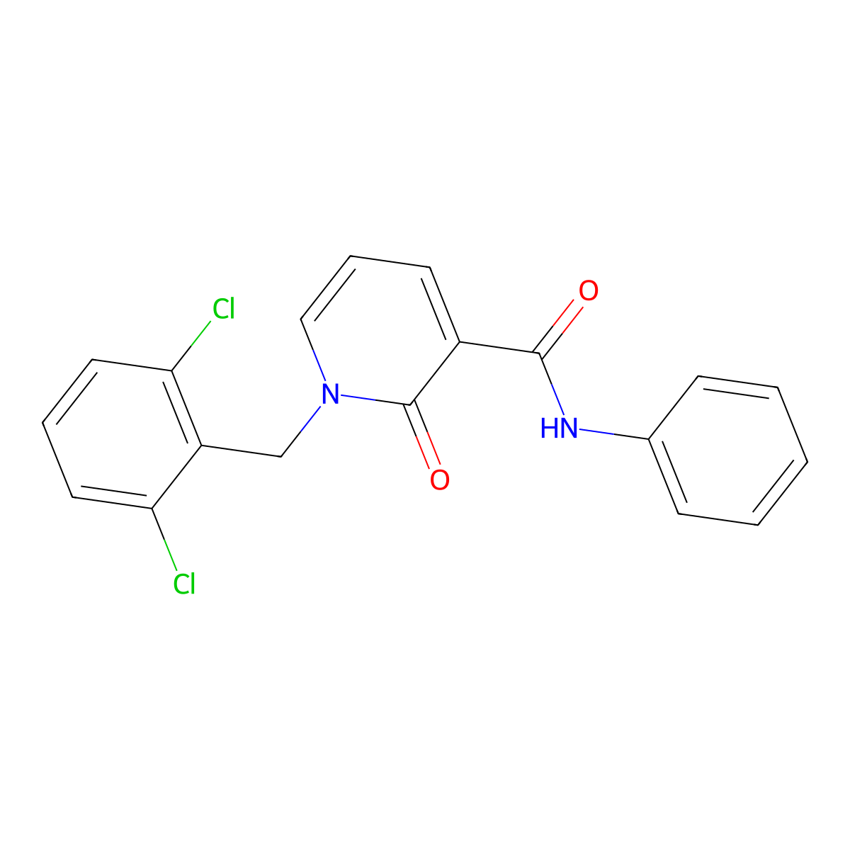 1-(2,6-dichlorobenzyl)-2-oxo-N-phenyl-1,2-dihydro-3-pyridinecarboxamide molecular structure, CAS 338754-54-4