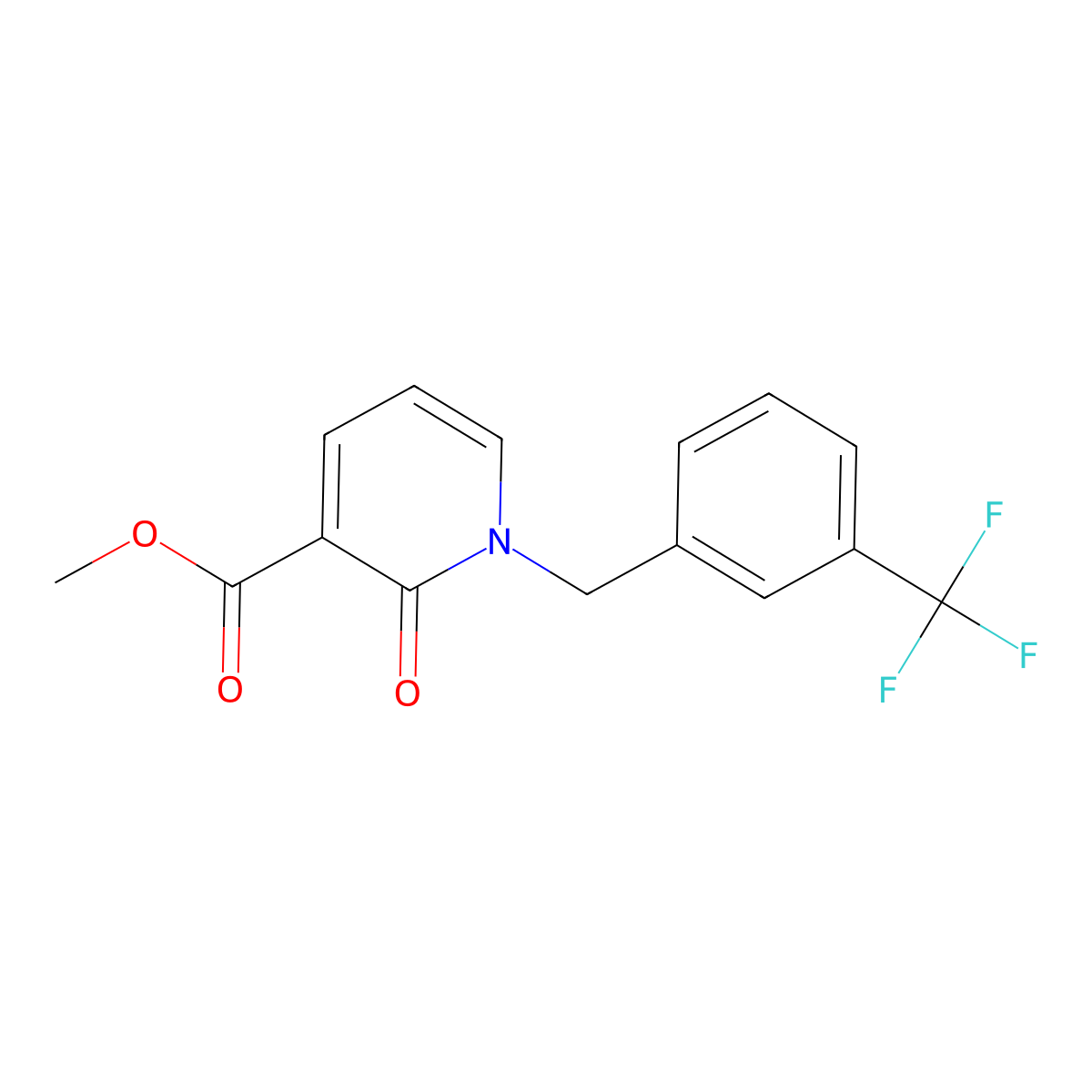 Methyl 2-oxo-1-[3-(trifluoromethyl)benzyl]-1,2-dihydro-3-pyridinecarboxylate molecular structure, CAS 338754-62-4