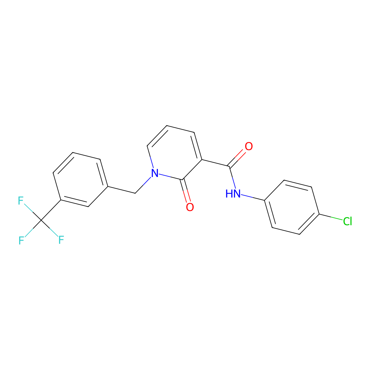 N-(4-chlorophenyl)-2-oxo-1-[3-(trifluoromethyl)benzyl]-1,2-dihydro-3-pyridinecarboxamide molecular structure, CAS 338754-72-6
