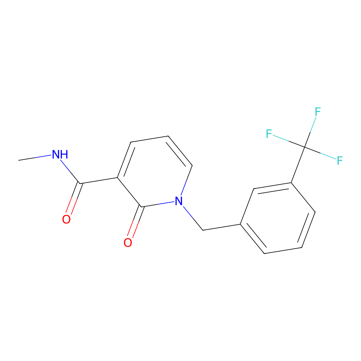 N-methyl-2-oxo-1-[3-(trifluoromethyl)benzyl]-1,2-dihydro-3-pyridinecarboxamide molecular structure, CAS 338754-78-2