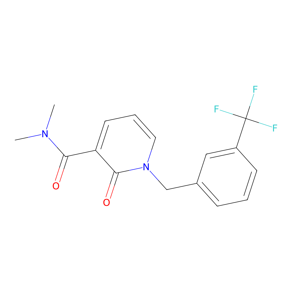 N,N-dimethyl-2-oxo-1-[3-(trifluoromethyl)benzyl]-1,2-dihydro-3-pyridinecarboxamide molecular structure, CAS 338754-80-6