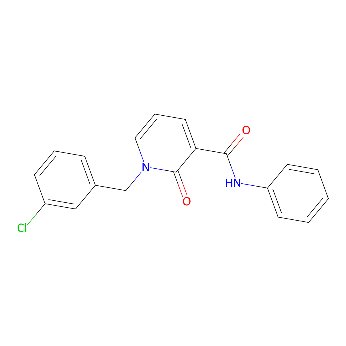 1-[(3-chlorophenyl)methyl]-2-oxo-N-phenylpyridine-3-carboxamide molecular structure, CAS 338754-82-8