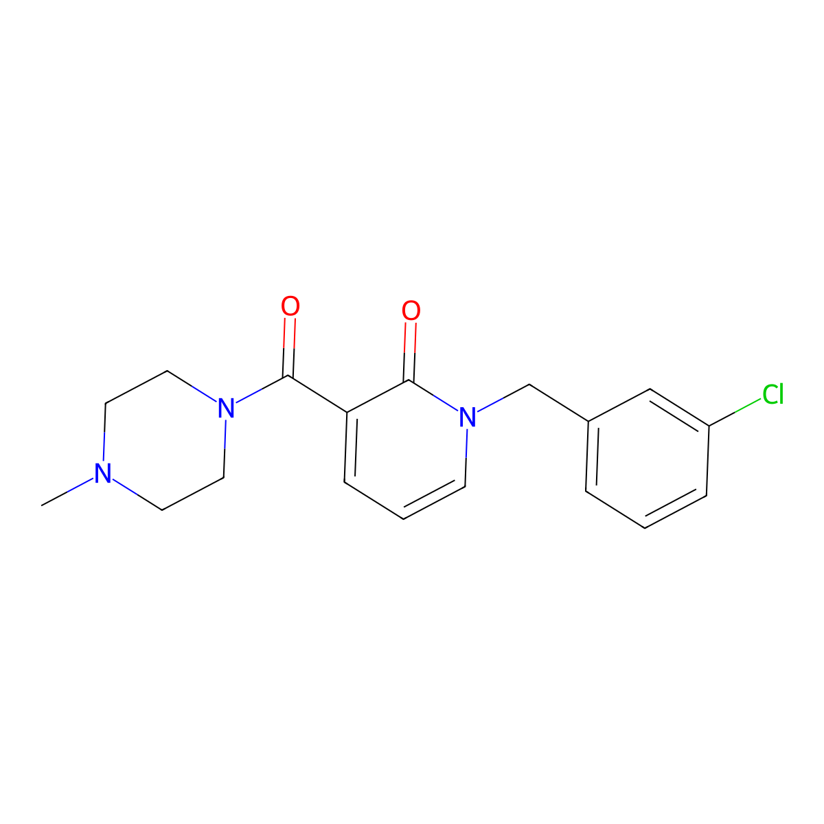 1-(3-chlorobenzyl)-3-[(4-methylpiperazino)carbonyl]-2(1H)-pyridinone molecular structure, CAS 338754-96-4