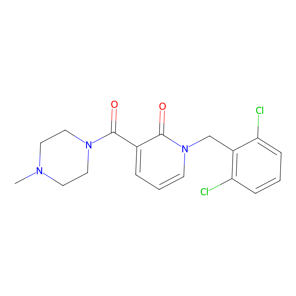 1-(2,6-dichlorobenzyl)-3-[(4-methylpiperazino)carbonyl]-2(1H)-pyridinone molecular structure, CAS 338755-00-3