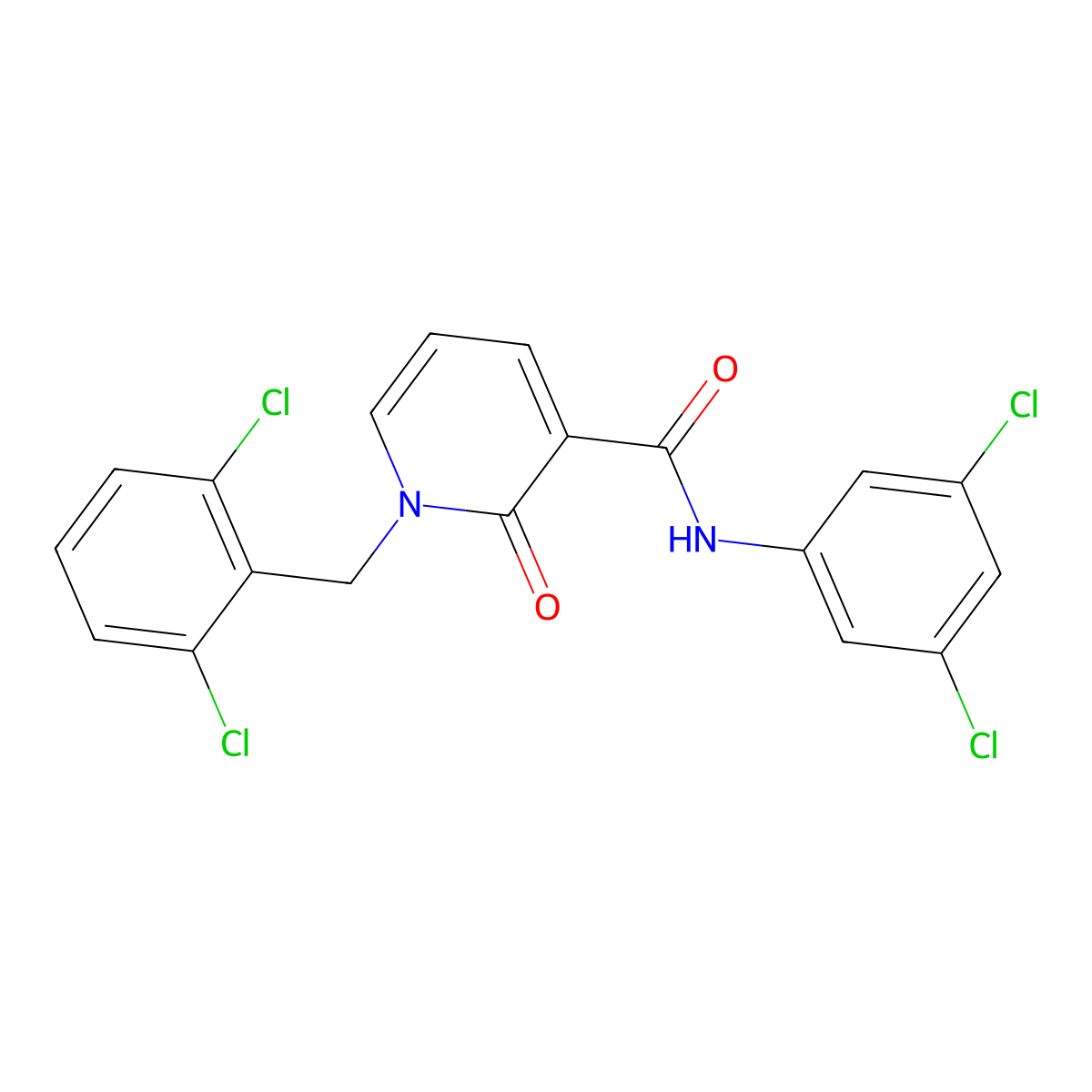 1-(2,6-dichlorobenzyl)-N-(3,5-dichlorophenyl)-2-oxo-1,2-dihydro-3-pyridinecarboxamide molecular structure, CAS 338755-04-7