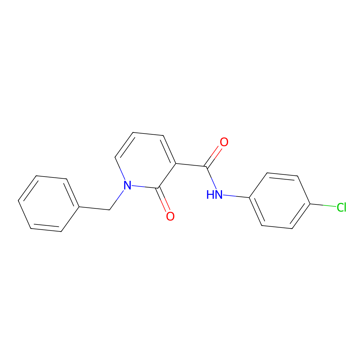 1-benzyl-N-(4-chlorophenyl)-2-oxo-1,2-dihydropyridine-3-carboxamide molecular structure, CAS 338755-08-1