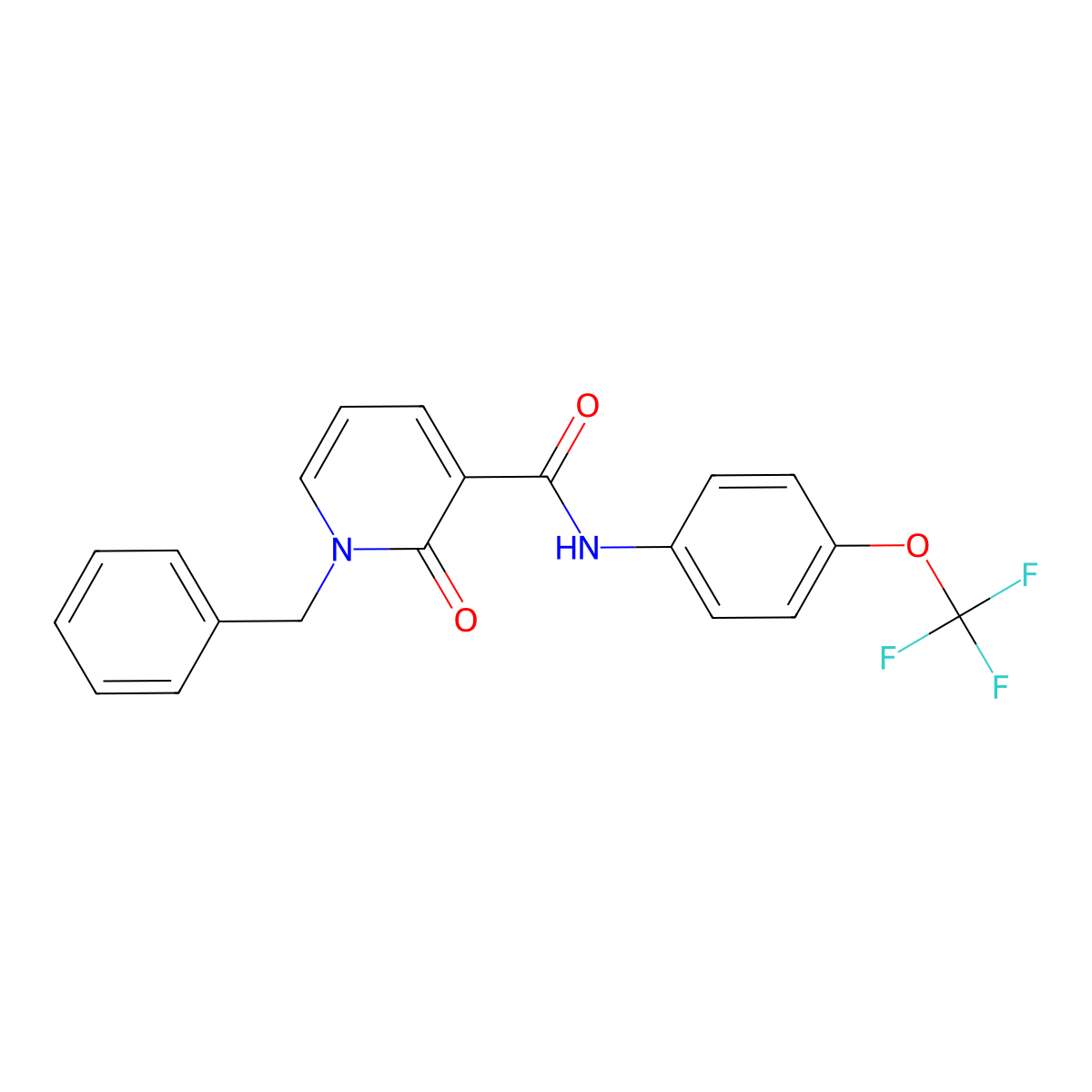 1-benzyl-2-oxo-N-[4-(trifluoromethoxy)phenyl]-1,2-dihydro-3-pyridinecarboxamide molecular structure, CAS 338755-14-9
