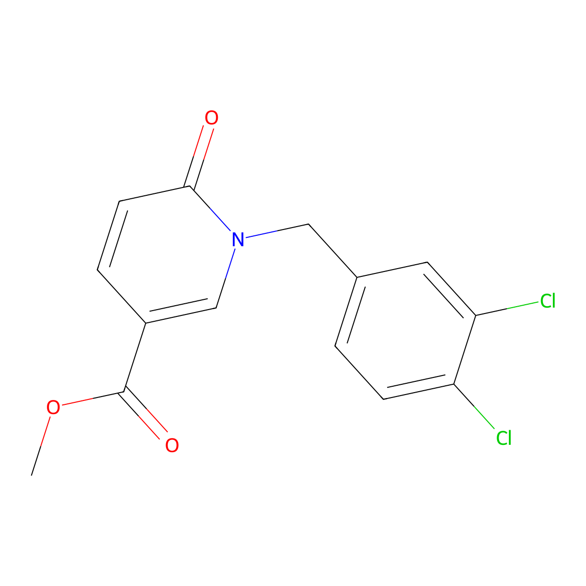 Methyl 1-(3,4-dichlorobenzyl)-6-oxo-1,6-dihydro-3-pyridinecarboxylate molecular structure, CAS 338755-15-0