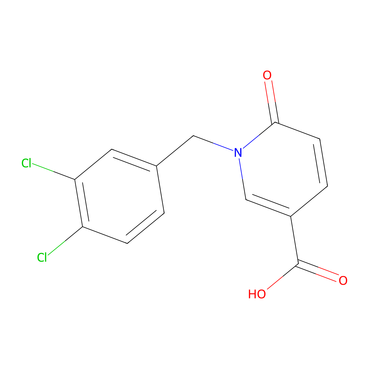 1-((3,4-Dichlorophenyl)methyl)-1,6-dihydro-6-oxo-3-pyridinecarboxylic acid molecular structure, CAS 338755-21-8