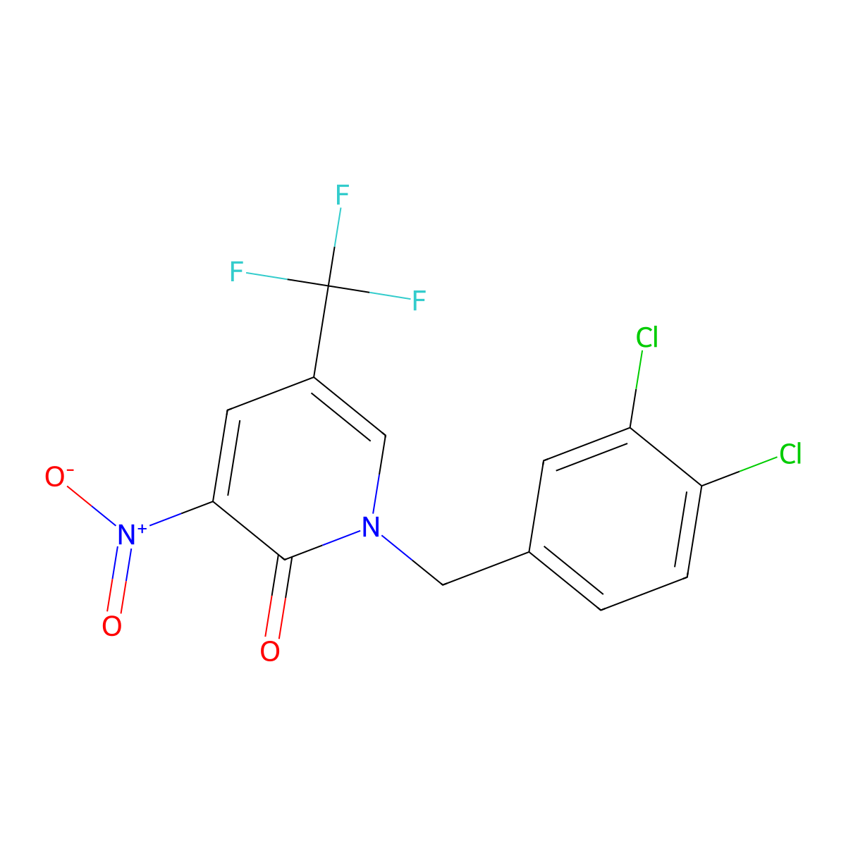 1-(3,4-dichlorobenzyl)-3-nitro-5-(trifluoromethyl)-2(1H)-pyridinone molecular structure, CAS 338755-28-5