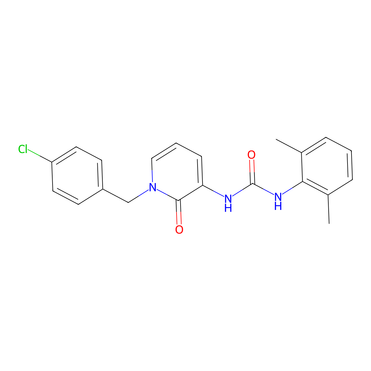 N-[1-(4-chlorobenzyl)-2-oxo-1,2-dihydro-3-pyridinyl]-N'-(2,6-dimethylphenyl)urea molecular structure, CAS 338755-32-1