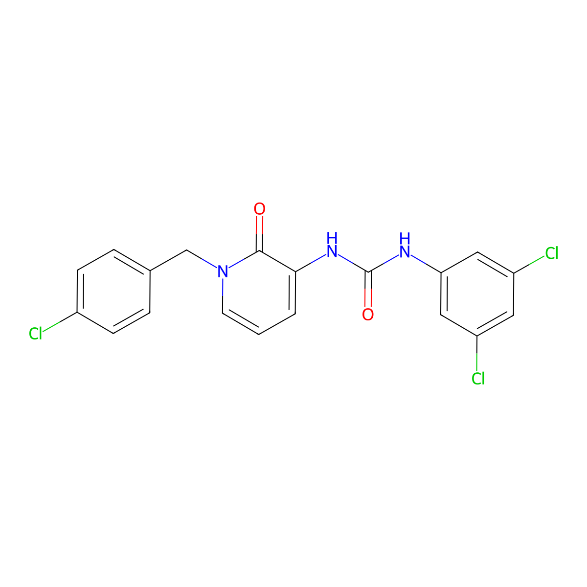 1-[1-[(4-Chlorophenyl)methyl]-2-oxopyridin-3-yl]-3-(3,5-dichlorophenyl)urea molecular structure, CAS 338755-34-3