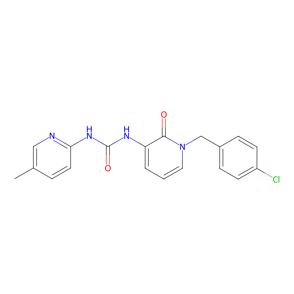 1-[1-[(4-Chlorophenyl)methyl]-2-oxopyridin-3-yl]-3-(5-methylpyridin-2-yl)urea molecular structure, CAS 338755-36-5