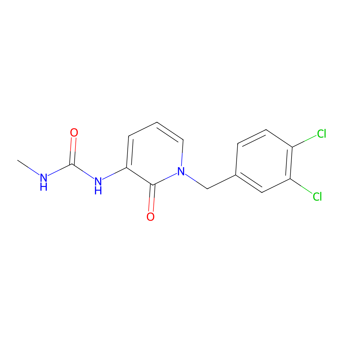 N-[1-(3,4-dichlorobenzyl)-2-oxo-1,2-dihydro-3-pyridinyl]-N'-methylurea molecular structure, CAS 338755-38-7