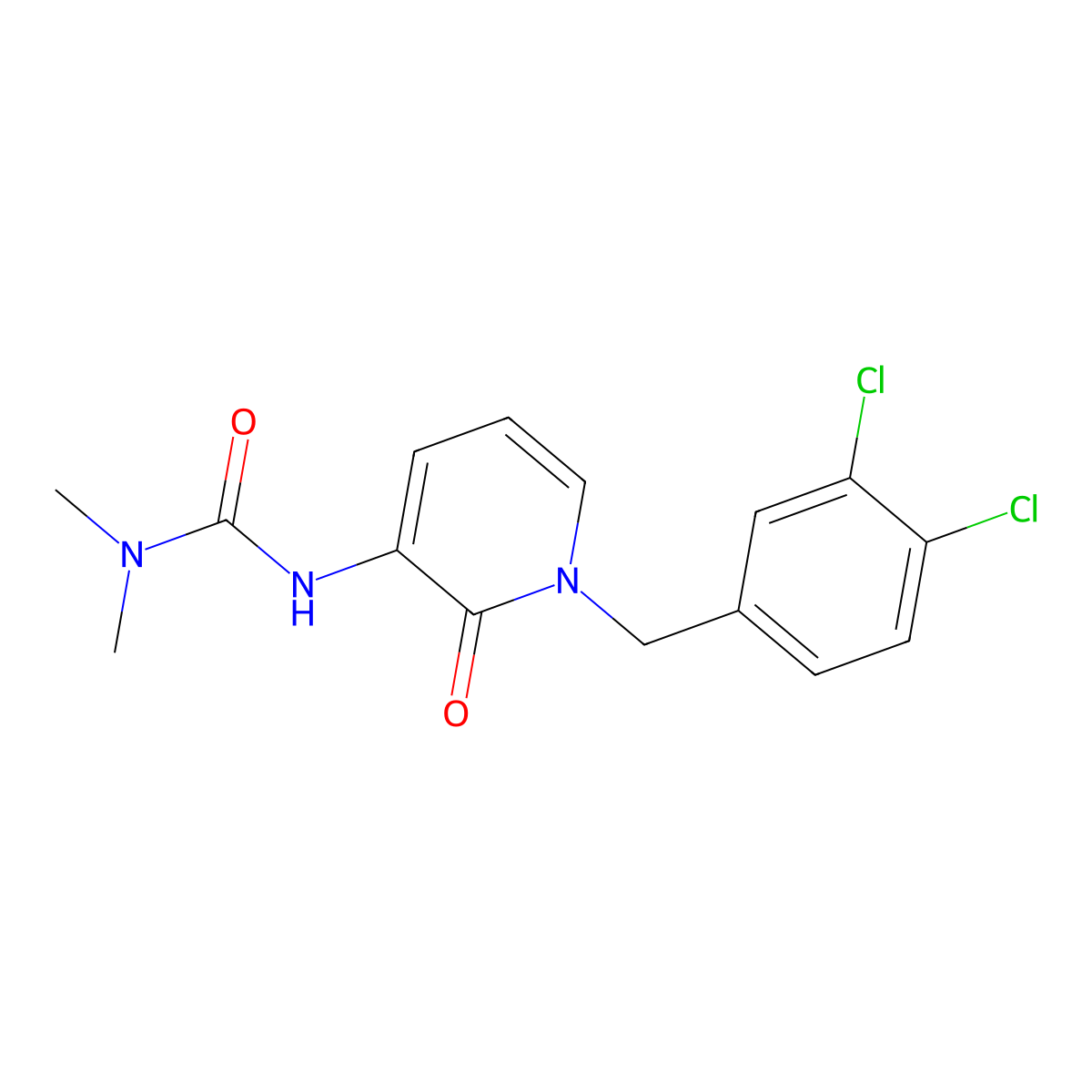 N'-[1-(3,4-dichlorobenzyl)-2-oxo-1,2-dihydro-3-pyridinyl]-N,N-dimethylurea molecular structure, CAS 338755-41-2