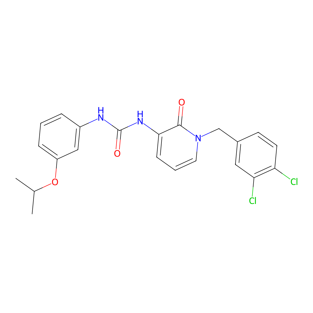 1-[1-[(3,4-Dichlorophenyl)methyl]-2-oxopyridin-3-yl]-3-(3-propan-2-yloxyphenyl)urea molecular structure, CAS 338755-53-6