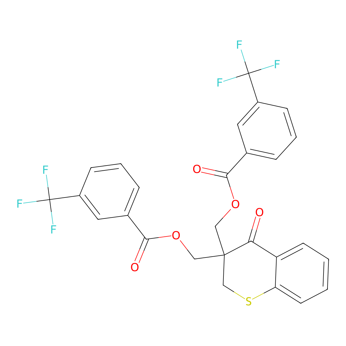 1,1'-[(4-Oxo-2H-1-benzothiopyran-3(4H)-ylidene)bis(methylene)] bis[3-(trifluoromethyl)benzoate] molecular structure, CAS 338755-74-1