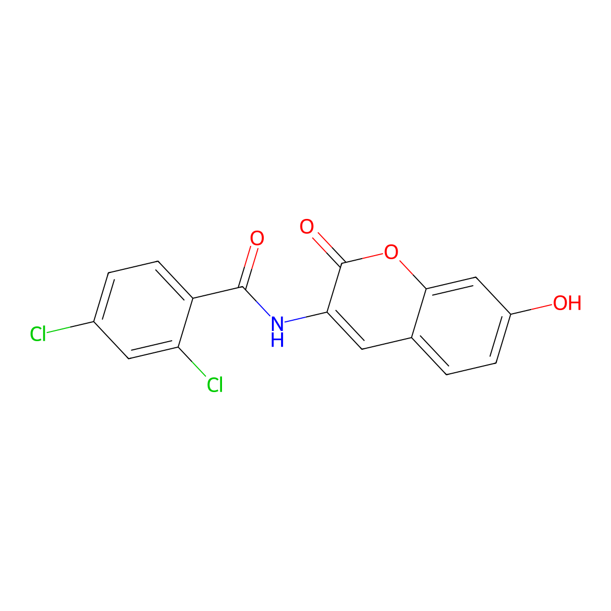 2,4-dichloro-N-(7-hydroxy-2-oxo-2H-chromen-3-yl)benzenecarboxamide molecular structure, CAS 338755-90-1