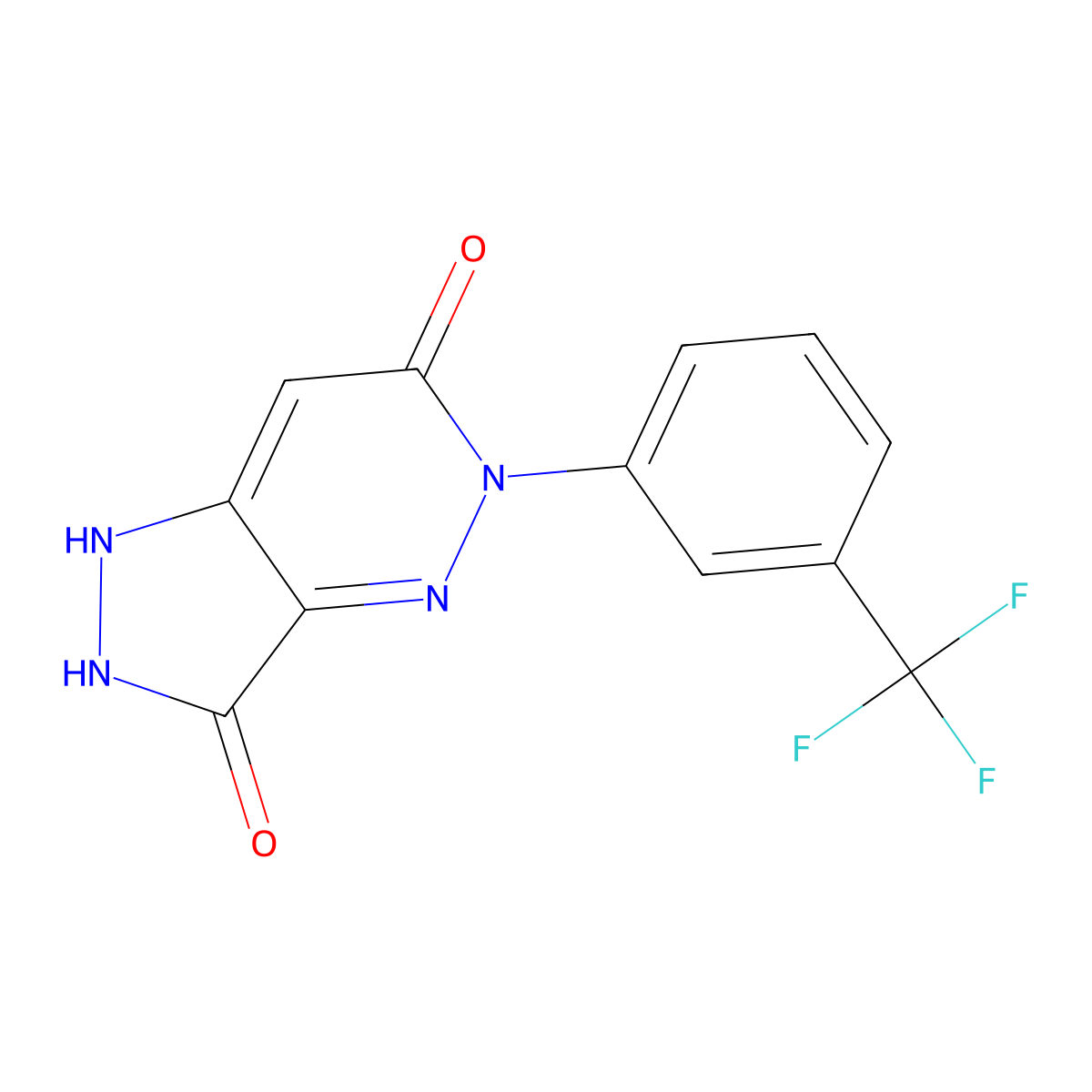3-hydroxy-5-[3-(trifluoromethyl)phenyl]-1,5-dihydro-6H-pyrazolo[4,3-c]pyridazin-6-one molecular structure, CAS 338756-00-6
