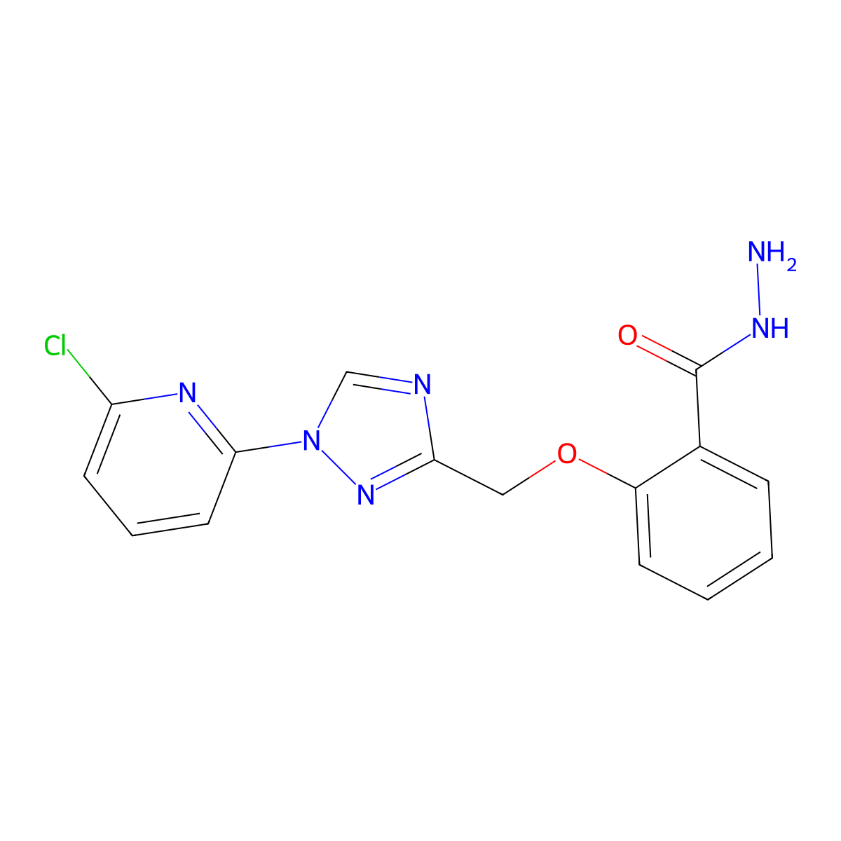 2-{[1-(6-chloro-2-pyridinyl)-1H-1,2,4-triazol-3-yl]methoxy}benzenecarbohydrazide molecular structure, CAS 338756-27-7