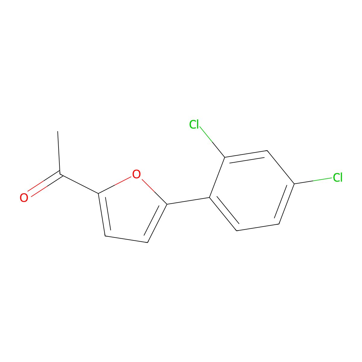 1-[5-(2,4-Dichlorophenyl)-2-furyl]-1-ethanone molecular structure, CAS 338756-37-9