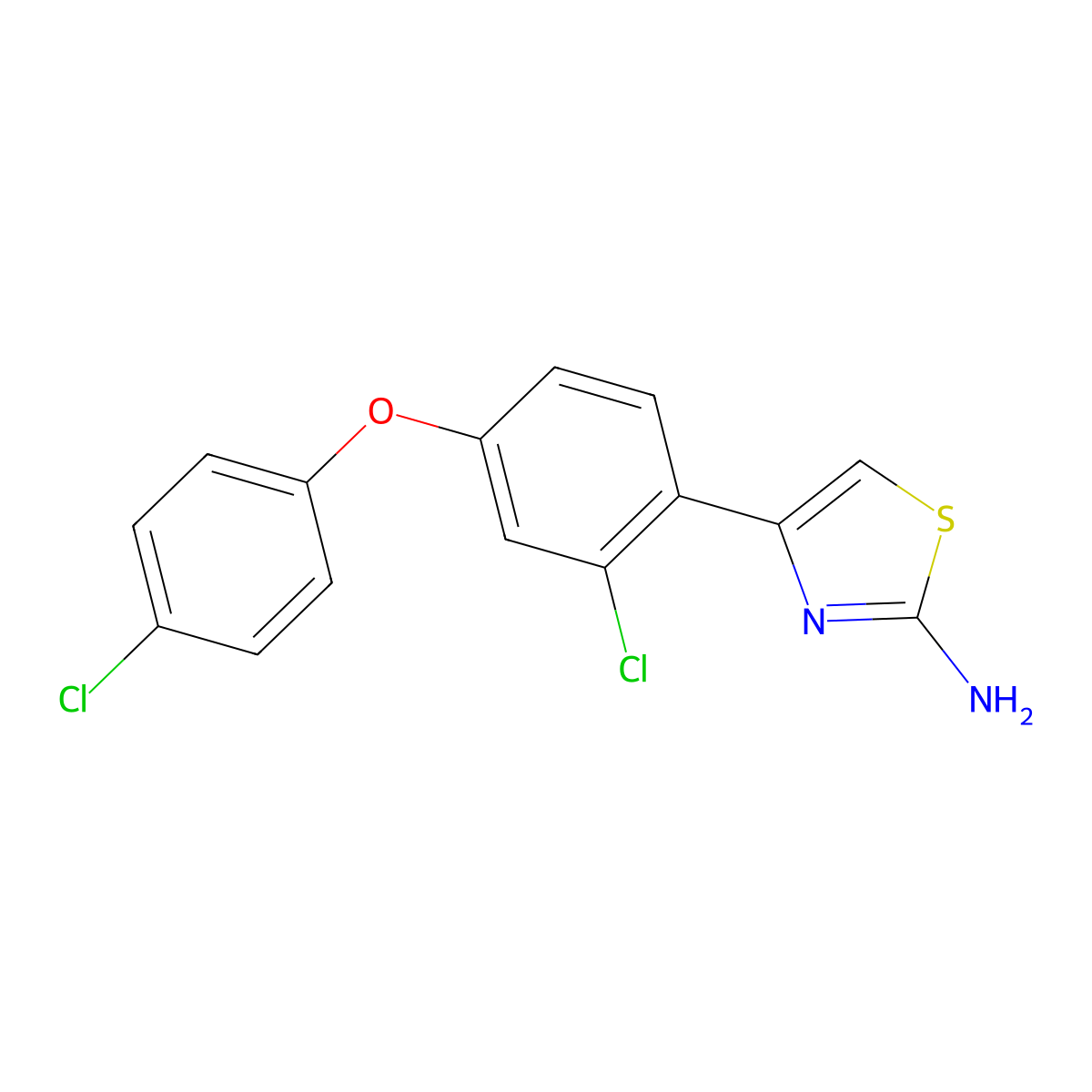 4-[2-Chloro-4-(4-chlorophenoxy)phenyl]-1,3-thiazol-2-amine molecular structure, CAS 338756-39-1