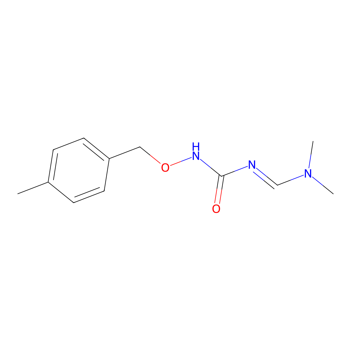 N,N-Dimethyl-N'-((((4-methylphenyl)methoxy)amino)carbonyl)methanimidamide molecular structure, CAS 338756-50-6