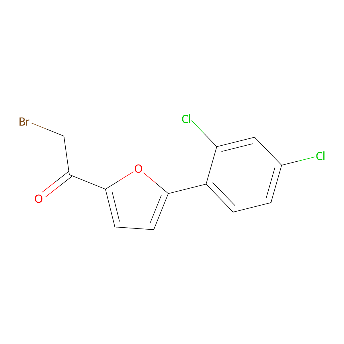 2-Bromo-1-[5-(2,4-dichlorophenyl)-2-furyl]-1-ethanone molecular structure, CAS 338756-71-1
