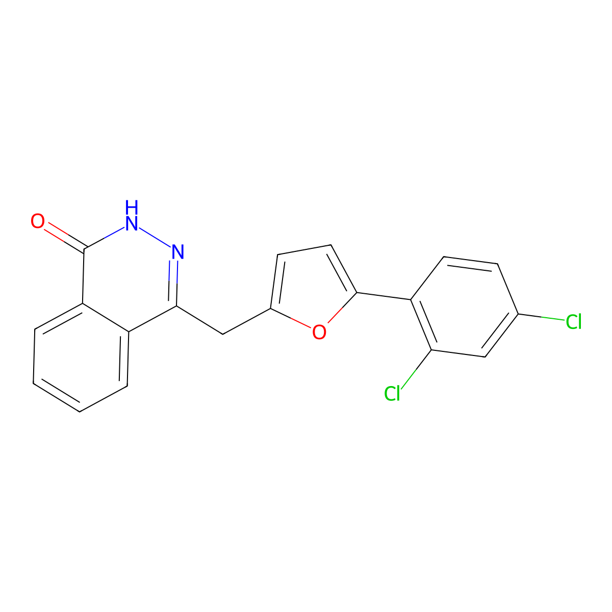 4-{[5-(2,4-dichlorophenyl)-2-furyl]methyl}-1(2H)-phthalazinone molecular structure, CAS 338756-74-4