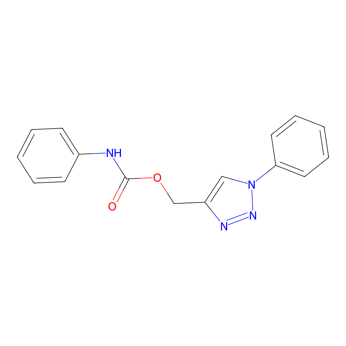 (1-phenyl-1H-1,2,3-triazol-4-yl)methyl N-phenylcarbamate molecular structure, CAS 338756-86-8