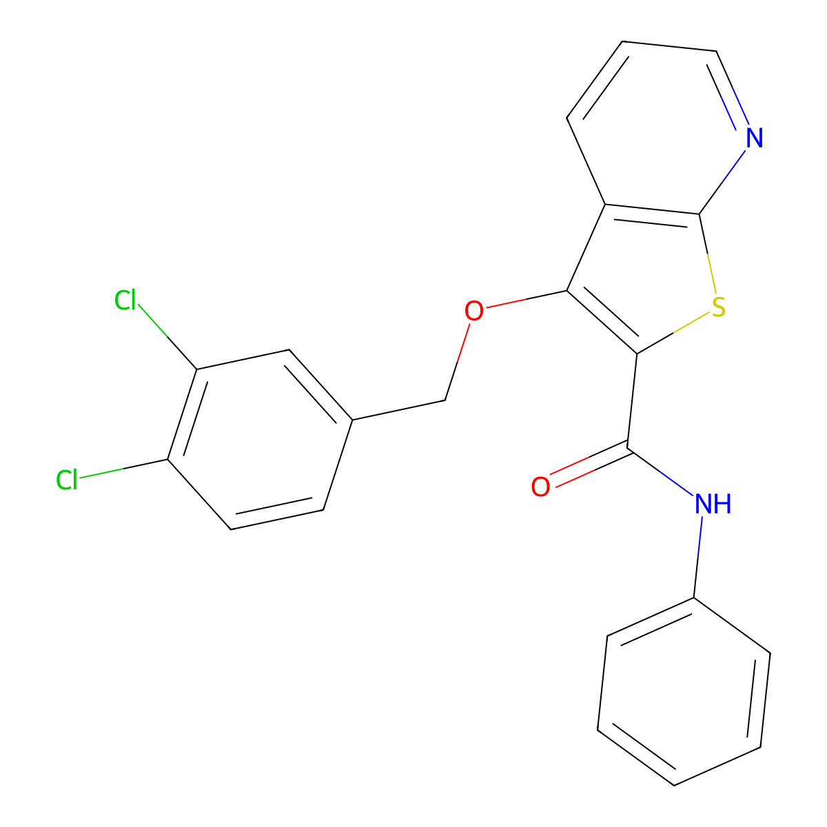 3-[(3,4-dichlorophenyl)methoxy]-N-phenylthieno[2,3-b]pyridine-2-carboxamide molecular structure, CAS 338757-00-9