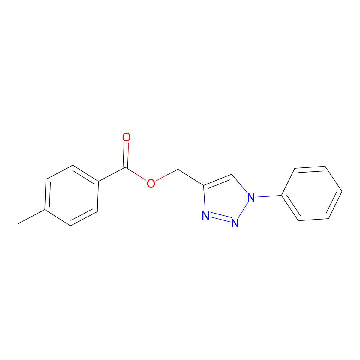 (1-phenyl-1H-1,2,3-triazol-4-yl)methyl 4-methylbenzenecarboxylate molecular structure, CAS 338757-09-8