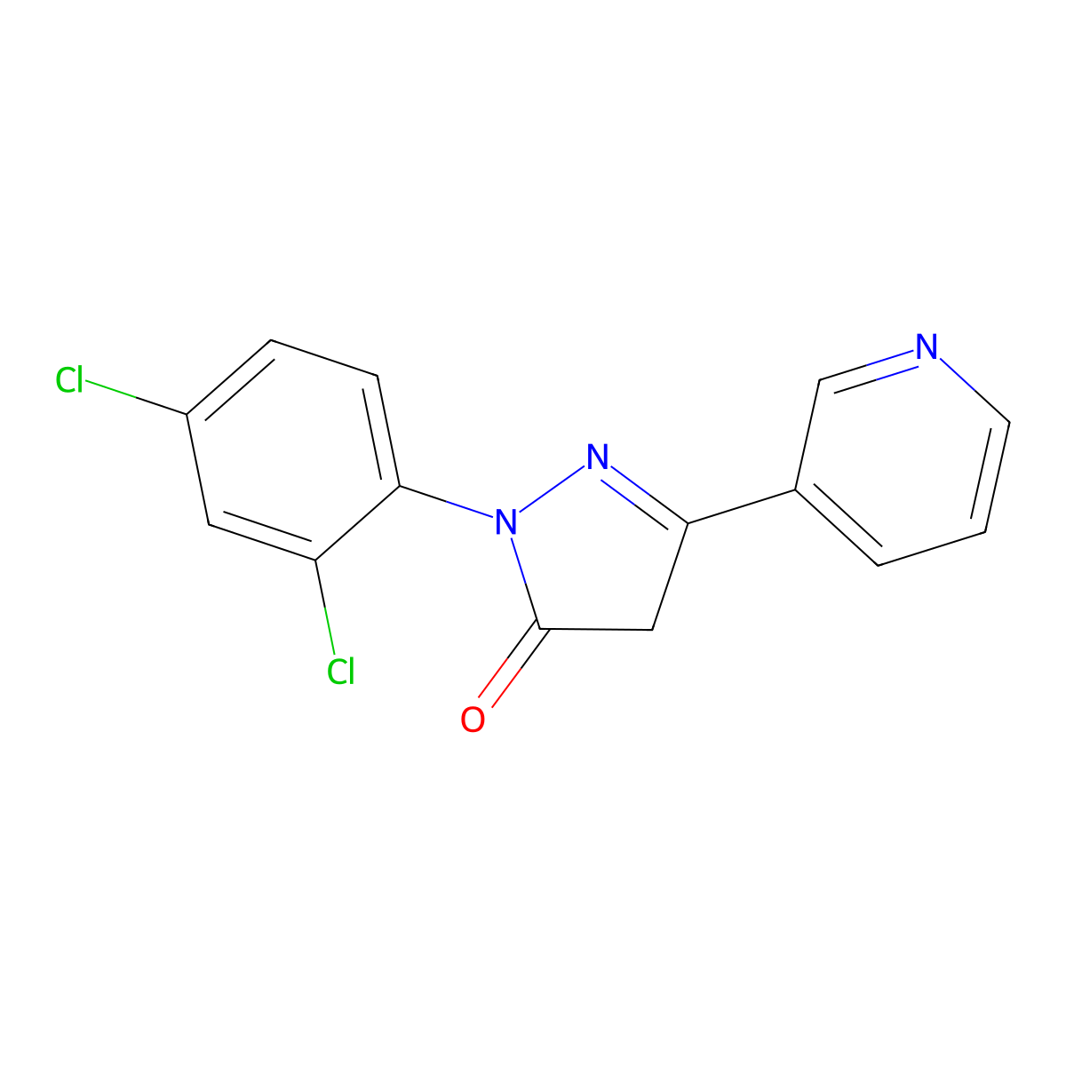 2-(2,4-dichlorophenyl)-5-(3-pyridinyl)-2,4-dihydro-3H-pyrazol-3-one molecular structure, CAS 338757-78-1