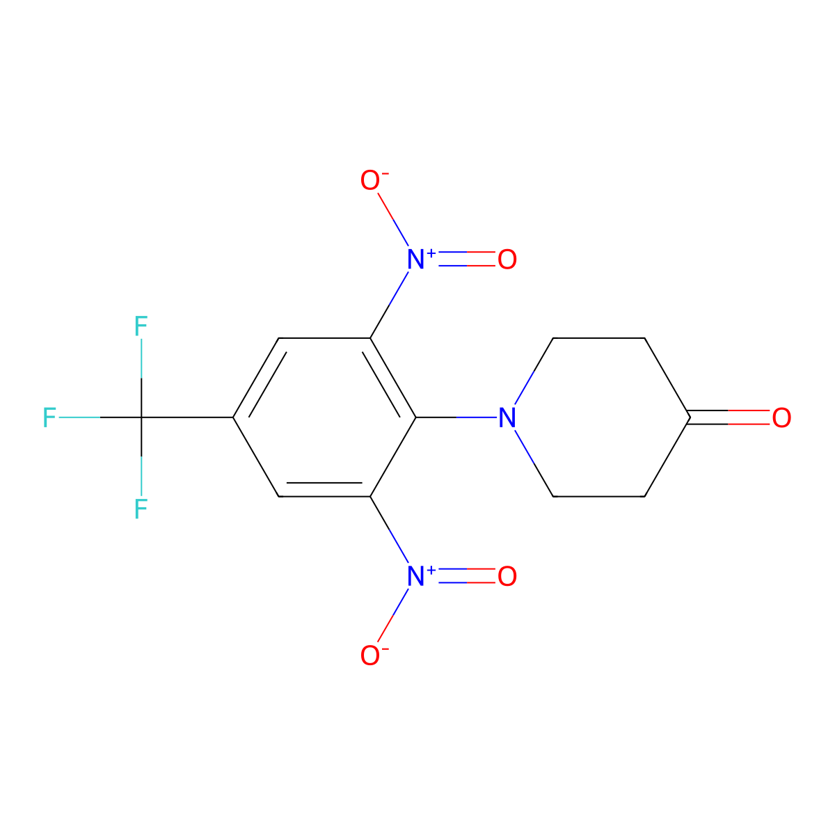 1-[2,6-dinitro-4-(trifluoromethyl)phenyl]tetrahydro-4(1H)-pyridinone molecular structure, CAS 338757-95-2