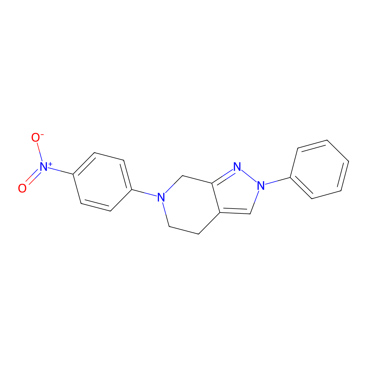 6-(4-nitrophenyl)-2-phenyl-4,5,6,7-tetrahydro-2H-pyrazolo[3,4-c]pyridine molecular structure, CAS 338758-07-9