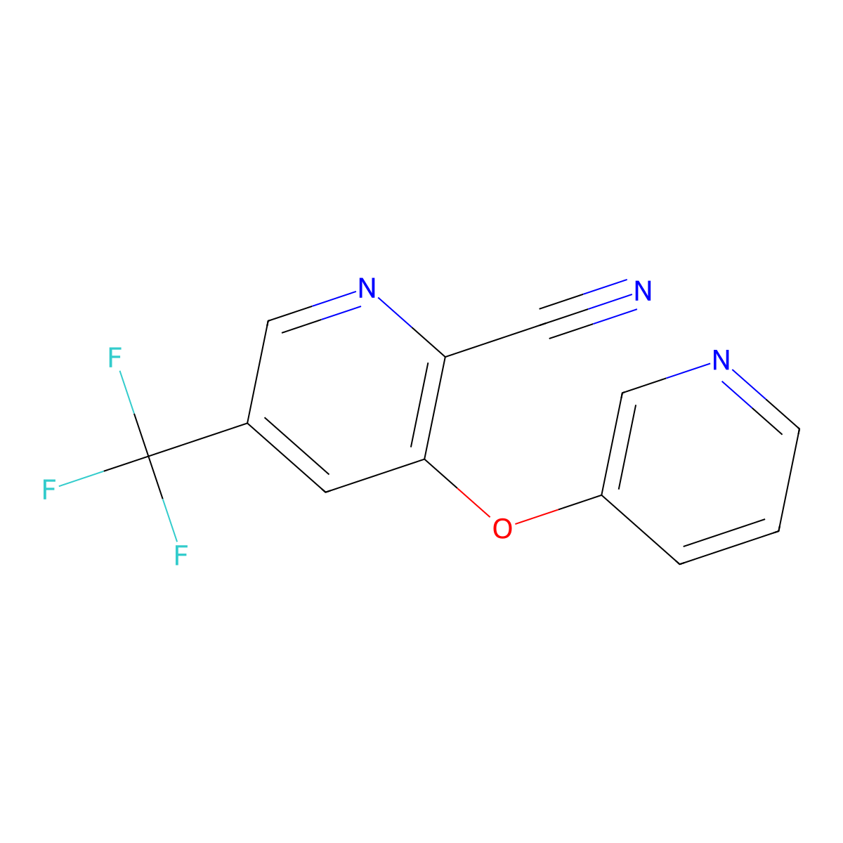 3-(3-Pyridinyloxy)-5-(trifluoromethyl)-2-pyridinecarbonitrile molecular structure, CAS 338758-30-8