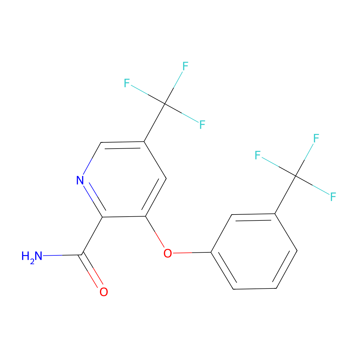 5-(Trifluoromethyl)-3-[3-(trifluoromethyl)phenoxy]pyridine-2-carboxamide molecular structure, CAS 338758-33-1