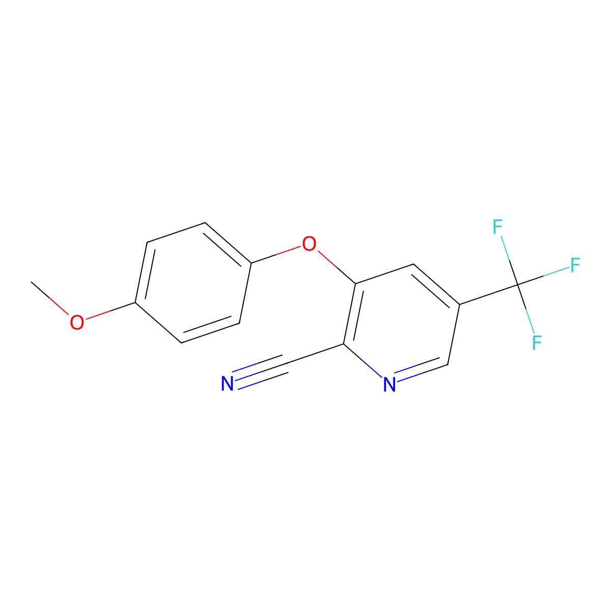 3-(4-Methoxyphenoxy)-5-(trifluoromethyl)picolinonitrile molecular structure, CAS 338758-48-8