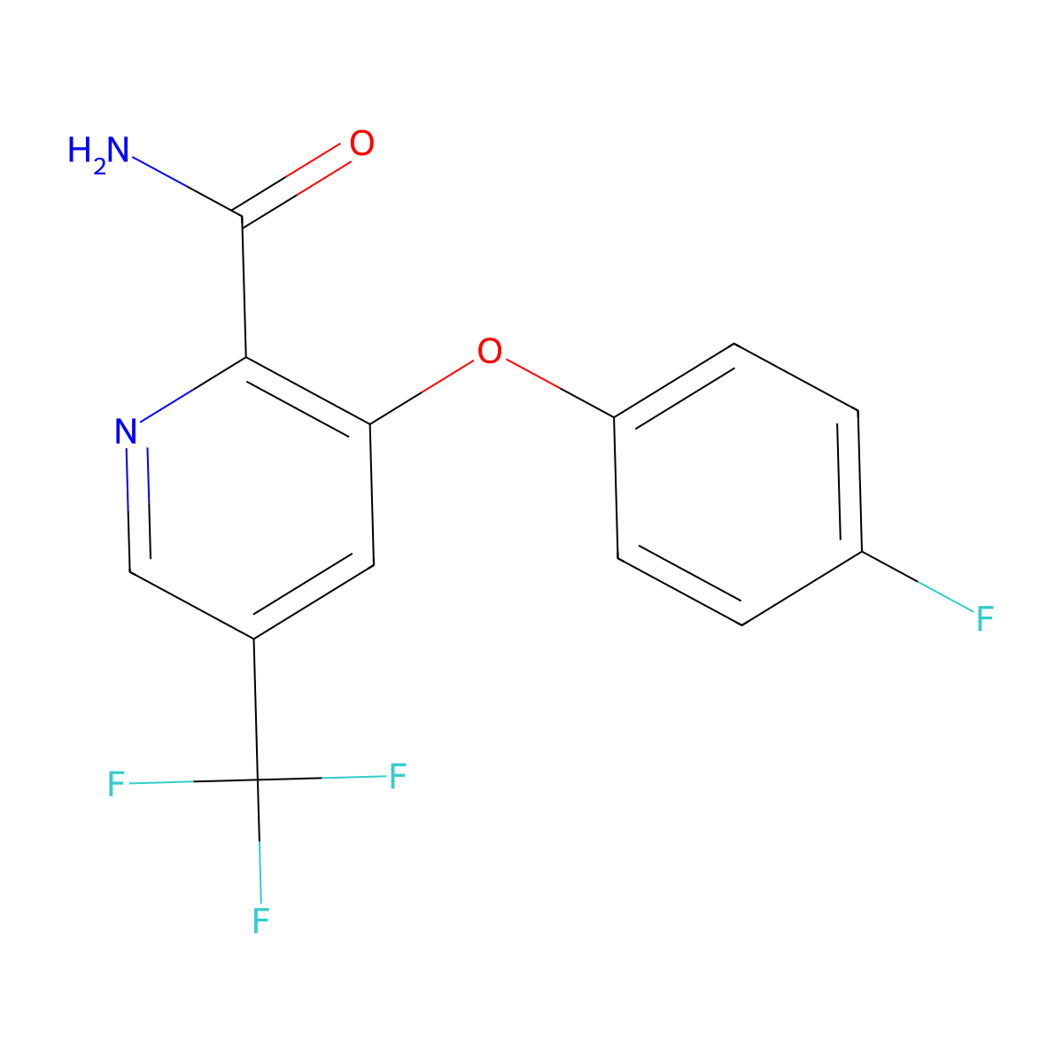 3-(4-Fluorophenoxy)-5-(trifluoromethyl)pyridine-2-carboxamide molecular structure, CAS 338758-83-1