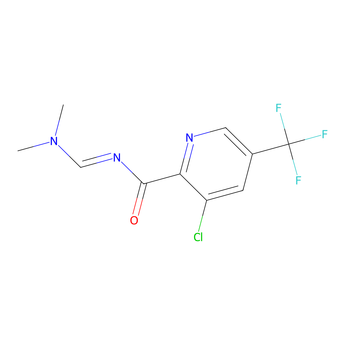 3-chloro-N-[(dimethylamino)methylene]-5-(trifluoromethyl)-2-pyridinecarboxamide molecular structure, CAS 338759-19-6