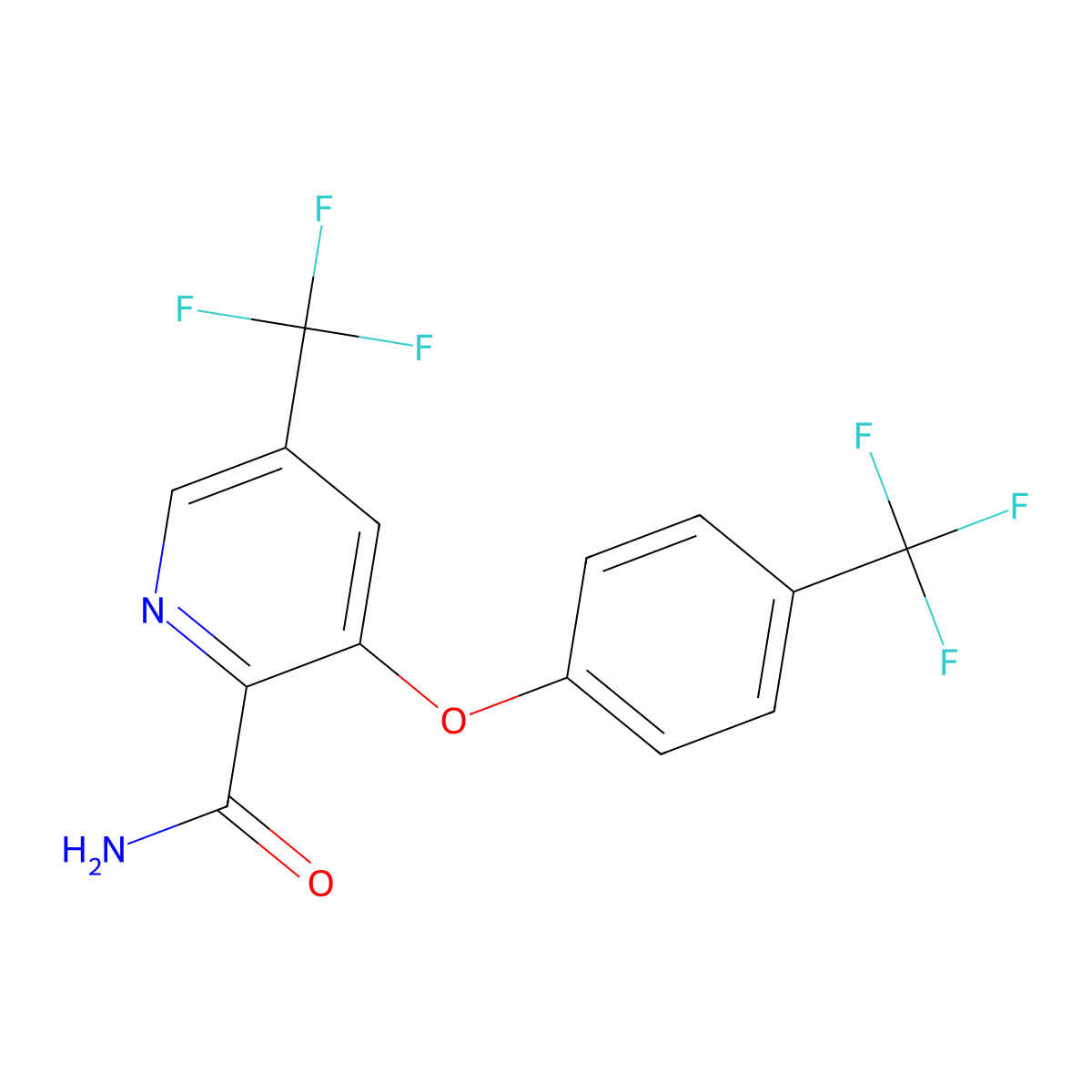 5-(Trifluoromethyl)-3-[4-(trifluoromethyl)phenoxy]pyridine-2-carboxamide molecular structure, CAS 338759-47-0