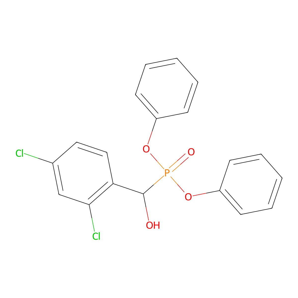 (2,4-Dichlorophenyl)-diphenoxyphosphorylmethanol molecular structure, CAS 338759-49-2