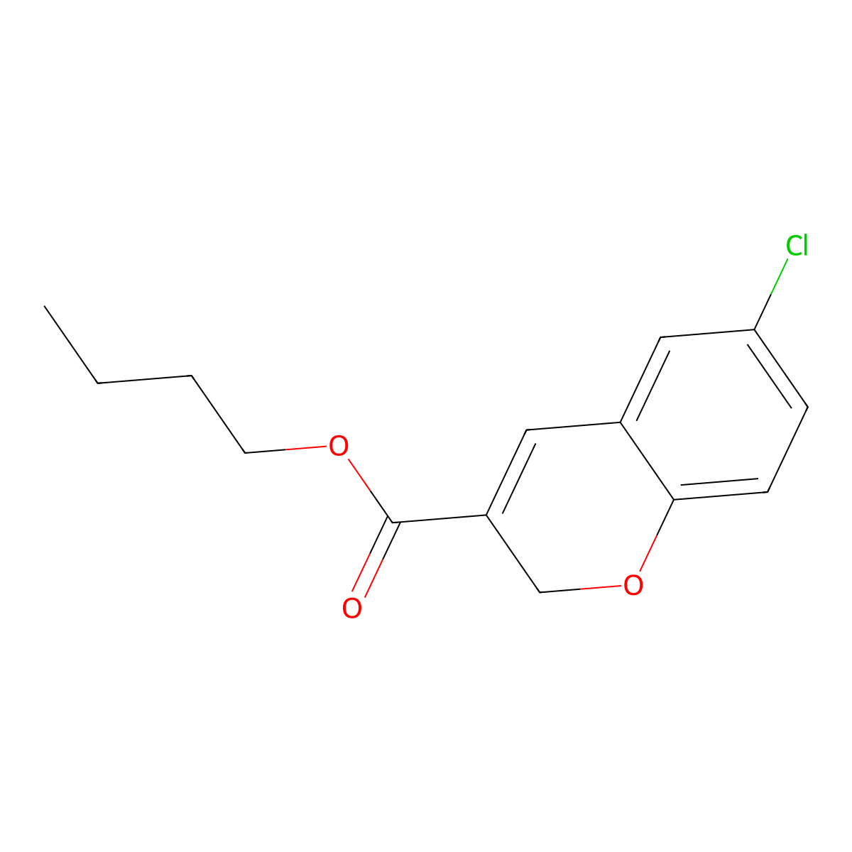 Butyl 6-chloro-2H-chromene-3-carboxylate molecular structure, CAS 338759-52-7