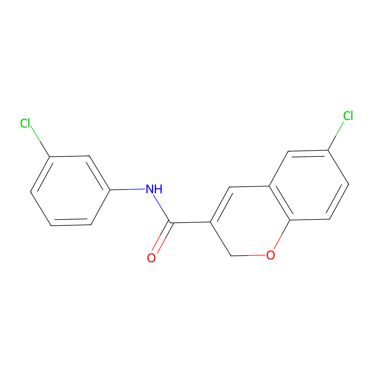 6-chloro-N-(3-chlorophenyl)-2H-chromene-3-carboxamide molecular structure, CAS 338759-58-3