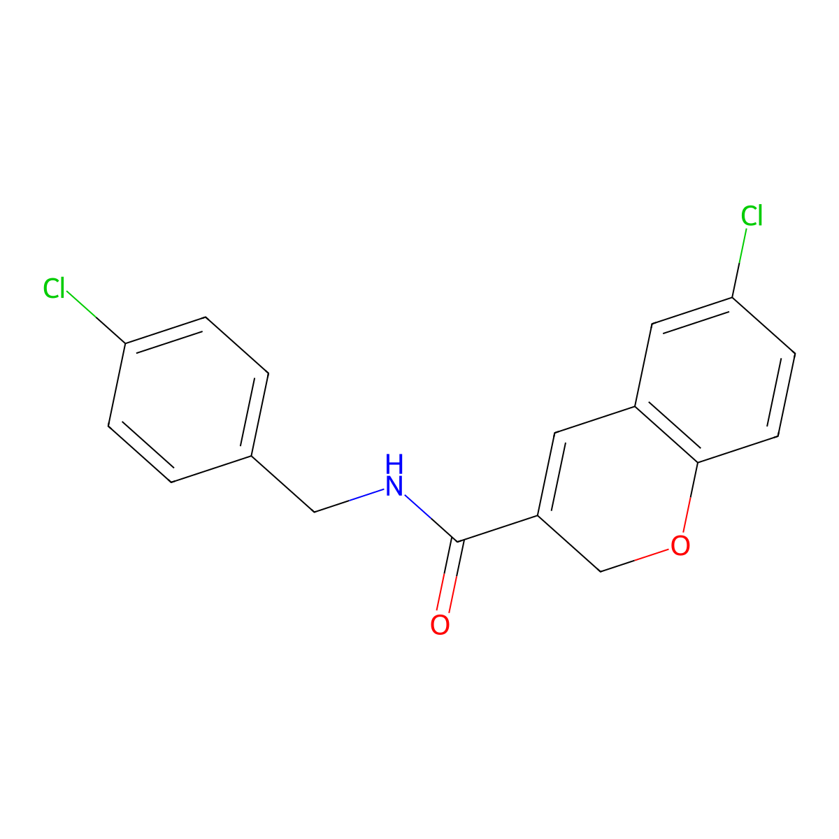 6-chloro-N-[(4-chlorophenyl)methyl]-2H-chromene-3-carboxamide molecular structure, CAS 338759-61-8