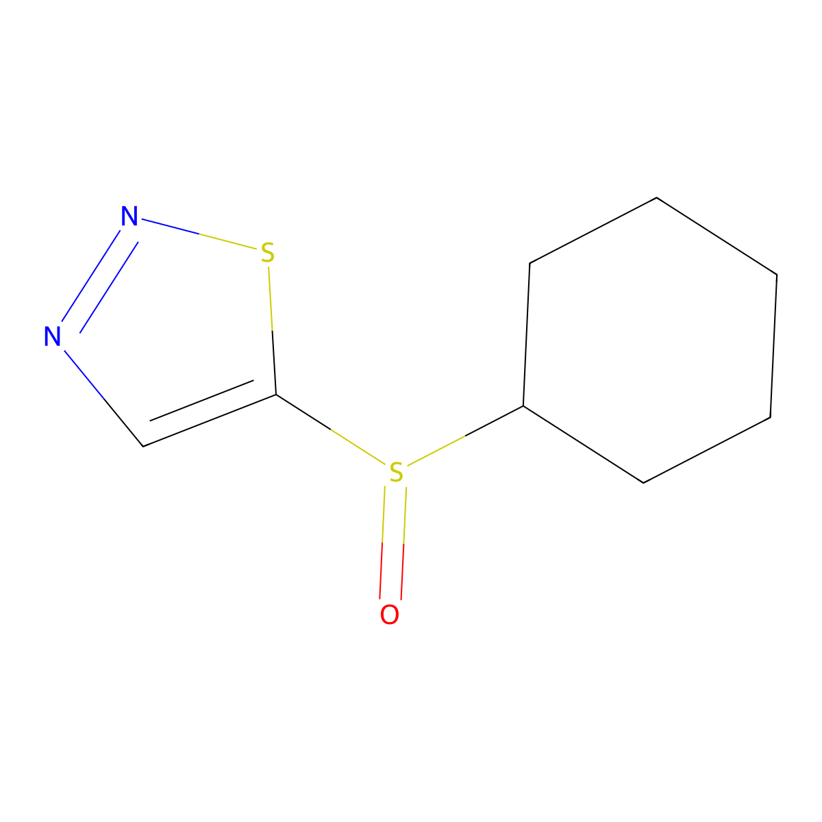 Cyclohexyl 1,2,3-thiadiazol-5-yl sulfoxide molecular structure, CAS 338759-82-3