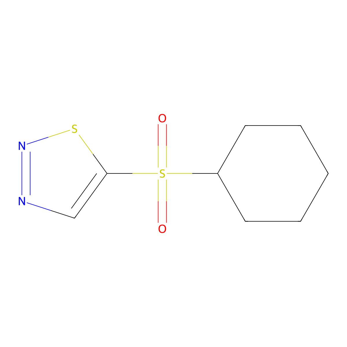 Cyclohexyl 1,2,3-thiadiazol-5-yl sulfone molecular structure, CAS 338759-85-6