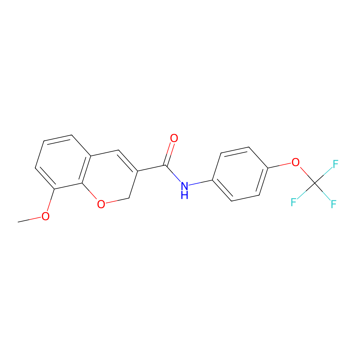 8-methoxy-N-[4-(trifluoromethoxy)phenyl]-2H-chromene-3-carboxamide molecular structure, CAS 338759-91-4