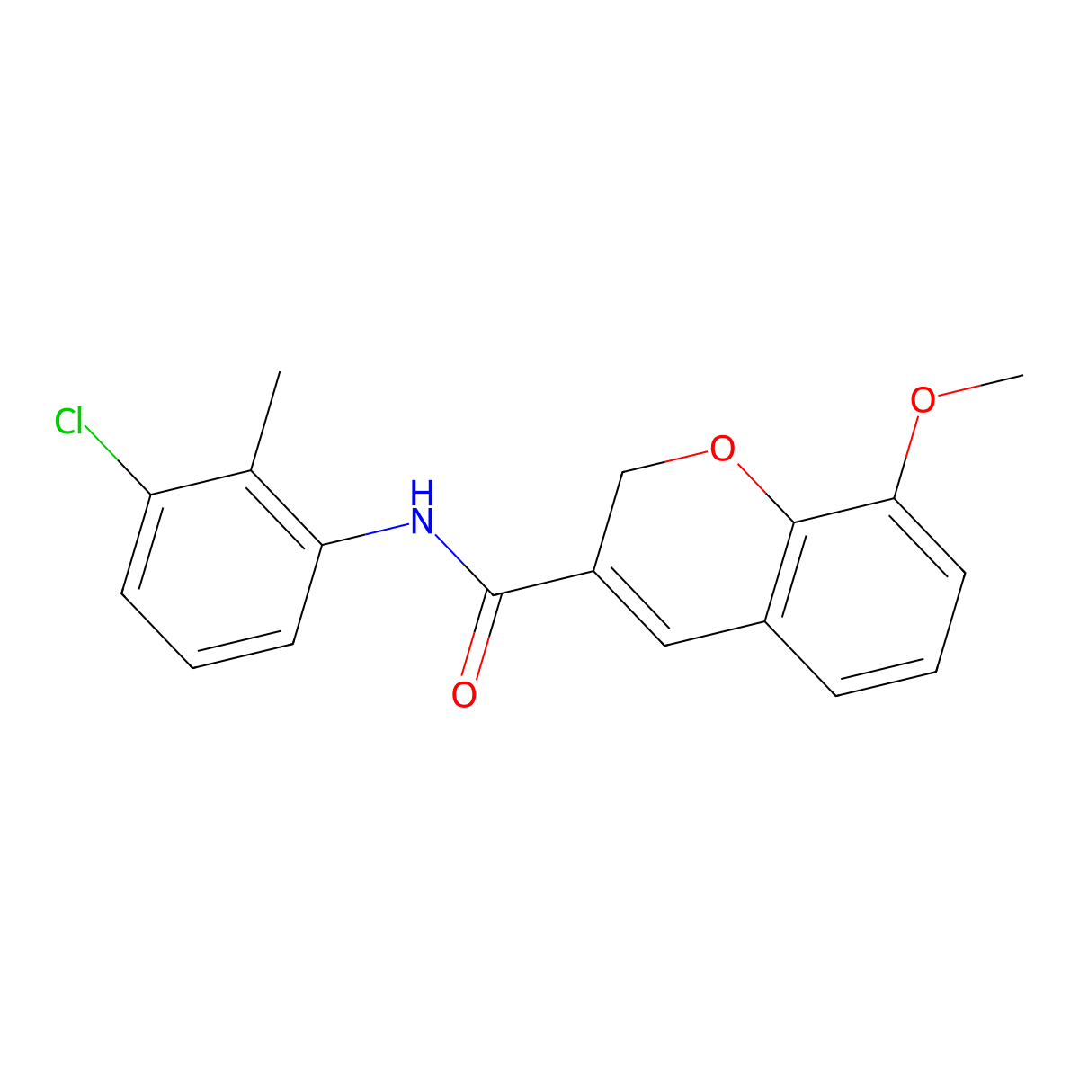 N-(3-chloro-2-methylphenyl)-8-methoxy-2H-chromene-3-carboxamide molecular structure, CAS 338760-06-8